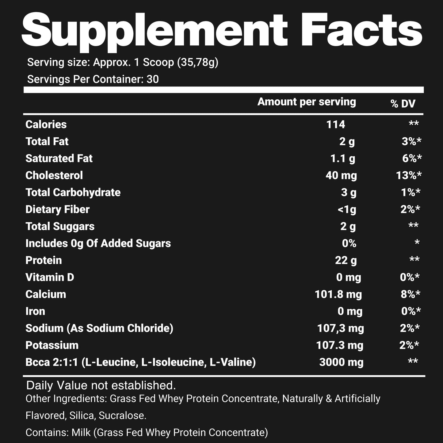 Whey Protein From Grass-Fed Cows + BCAA